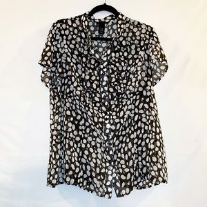 Lane Bryant Short Sleeve Sheer Blouse sz 14/16